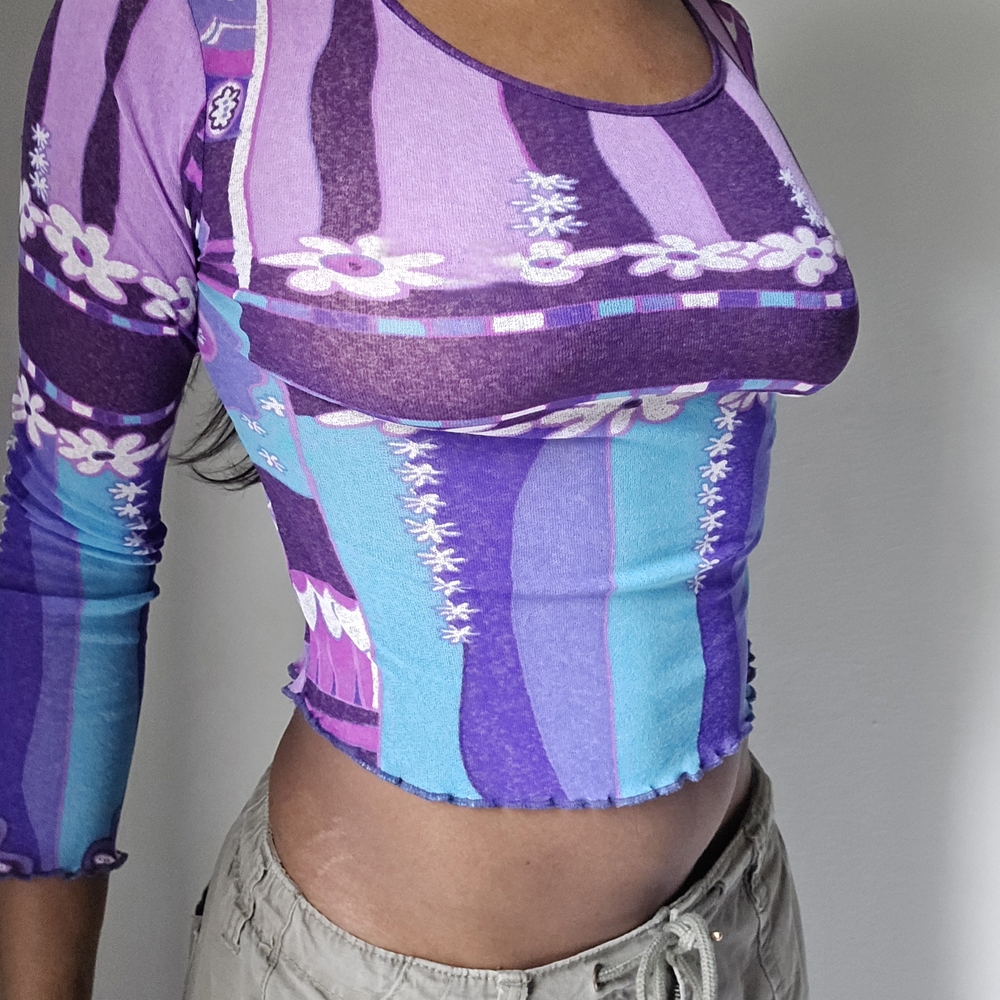 Y2k Mesh Floral Boho Indie Top (SOLD)